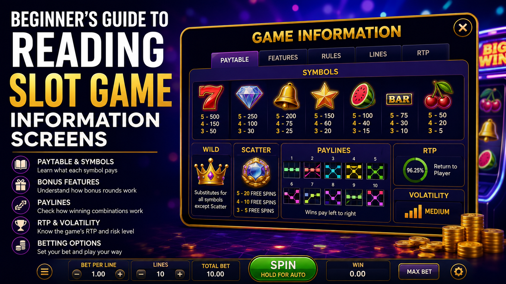 Beginner’s Guide to Reading Slot Game Information Screens